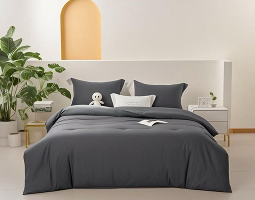 OEM Tencel Lyocell कम्फर्टर सेट डार्क ग्रे आरामदायक ट्विन कम्फर्टर सेट
