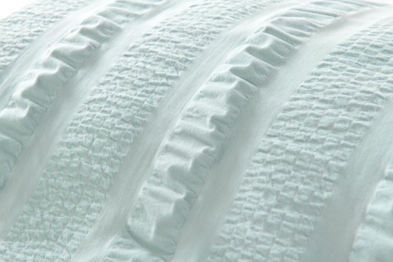 सफेद सीरसुकर तकिया के मामले रानी आकार टिकाऊ हल्के हरे तकिया के मामले